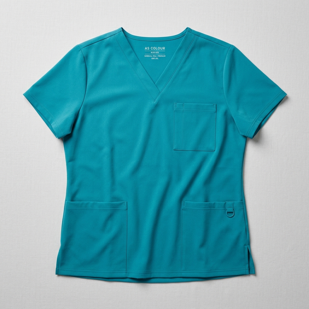 Plus-Size V-Neck Scrub Top