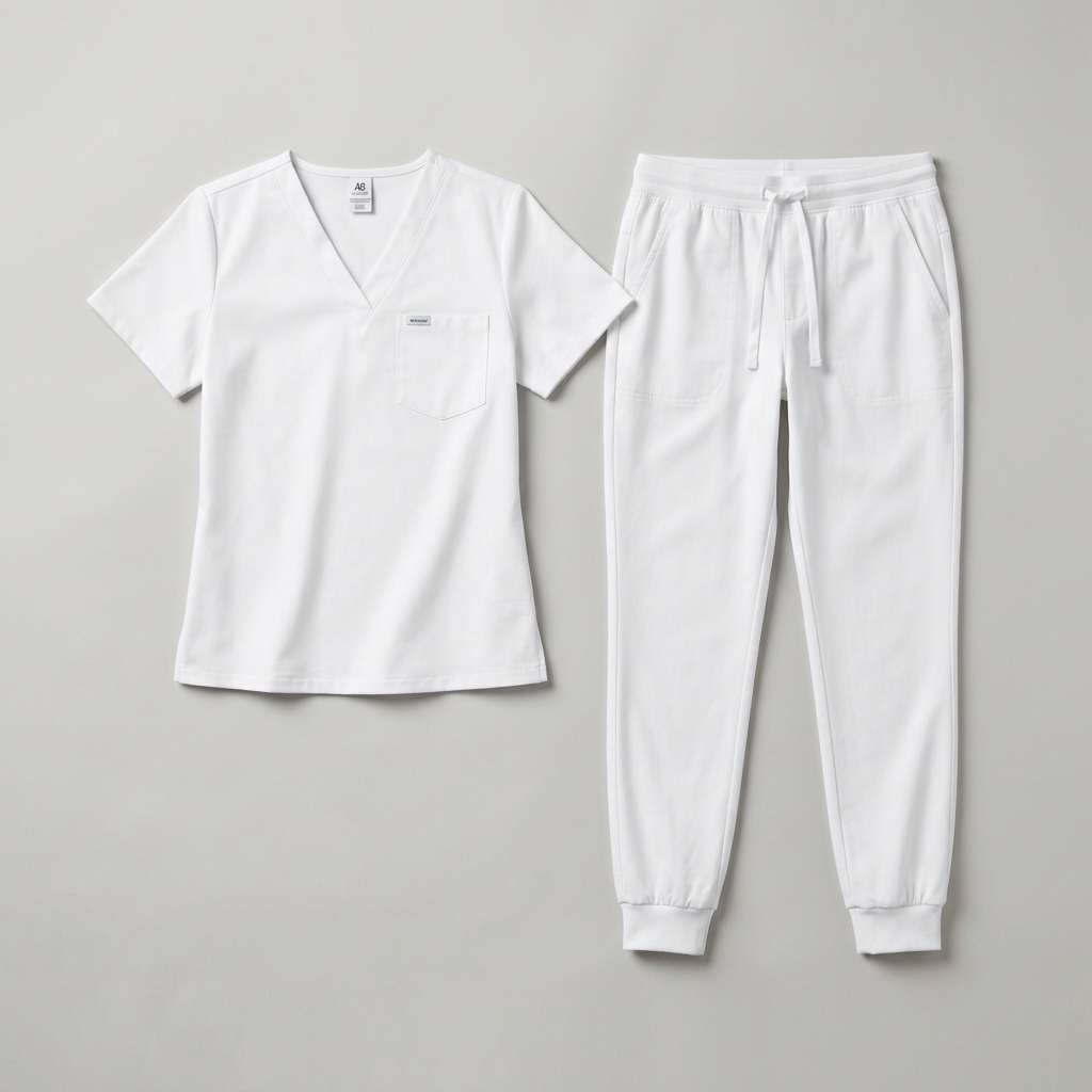 White Signature V-Neck Set